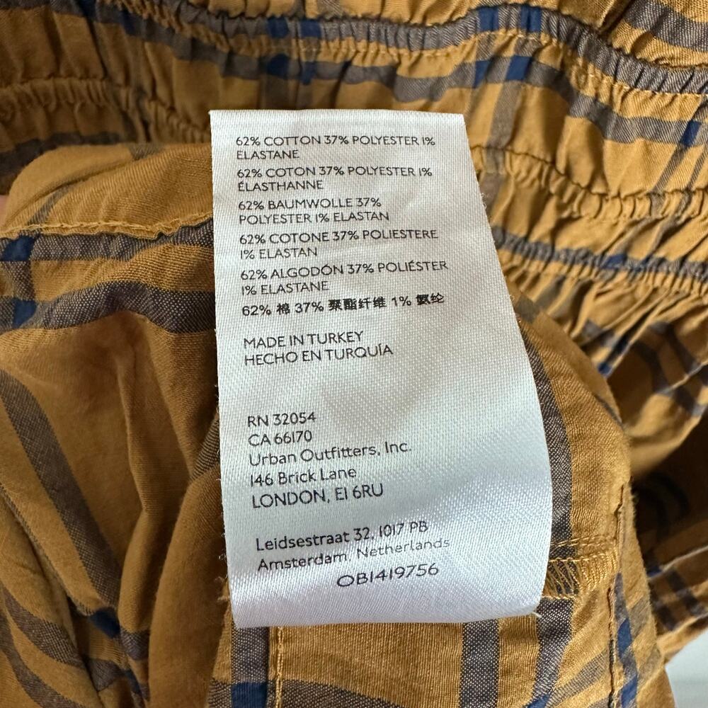 Maeve by Anthropologie Sumerset Camel Plaid Tiered Maxi Dress M Prairie Fall - Picture 15 of 16